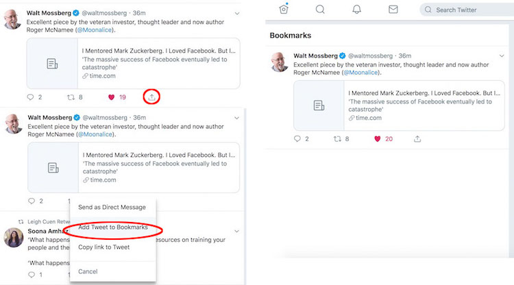 How to add bookmarks on new Twitter