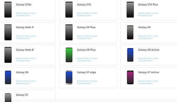 Samsung trade in details on reservation page 