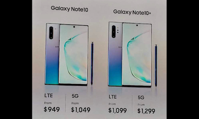 Samsung Galaxy Note 10 price