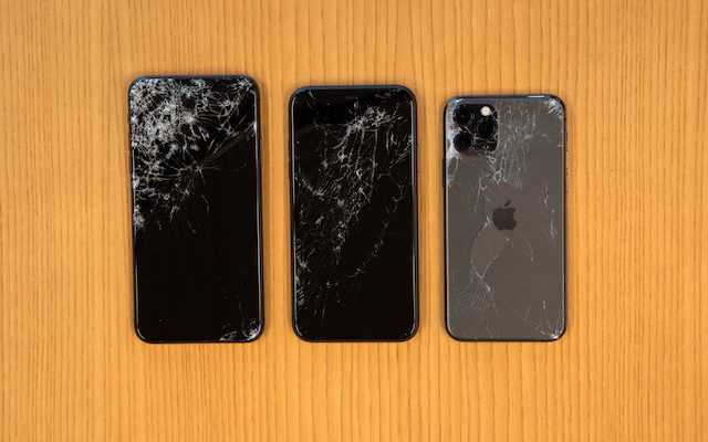 iPhone 11 models after drop tests, SquareTrade