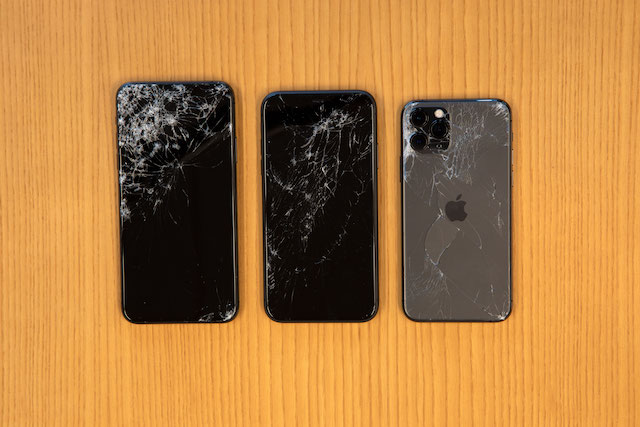 iPhone 11 models after drop tests, SquareTrade