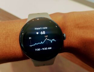 Pixel Watch 3 with heart rate monitor testing.